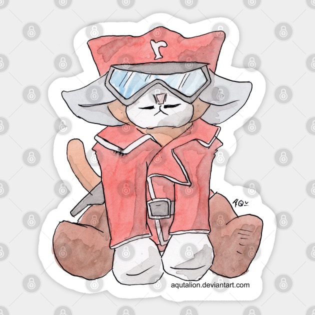 Harlock the Cat cosplay: Red Impulse Sticker by Aqutalion